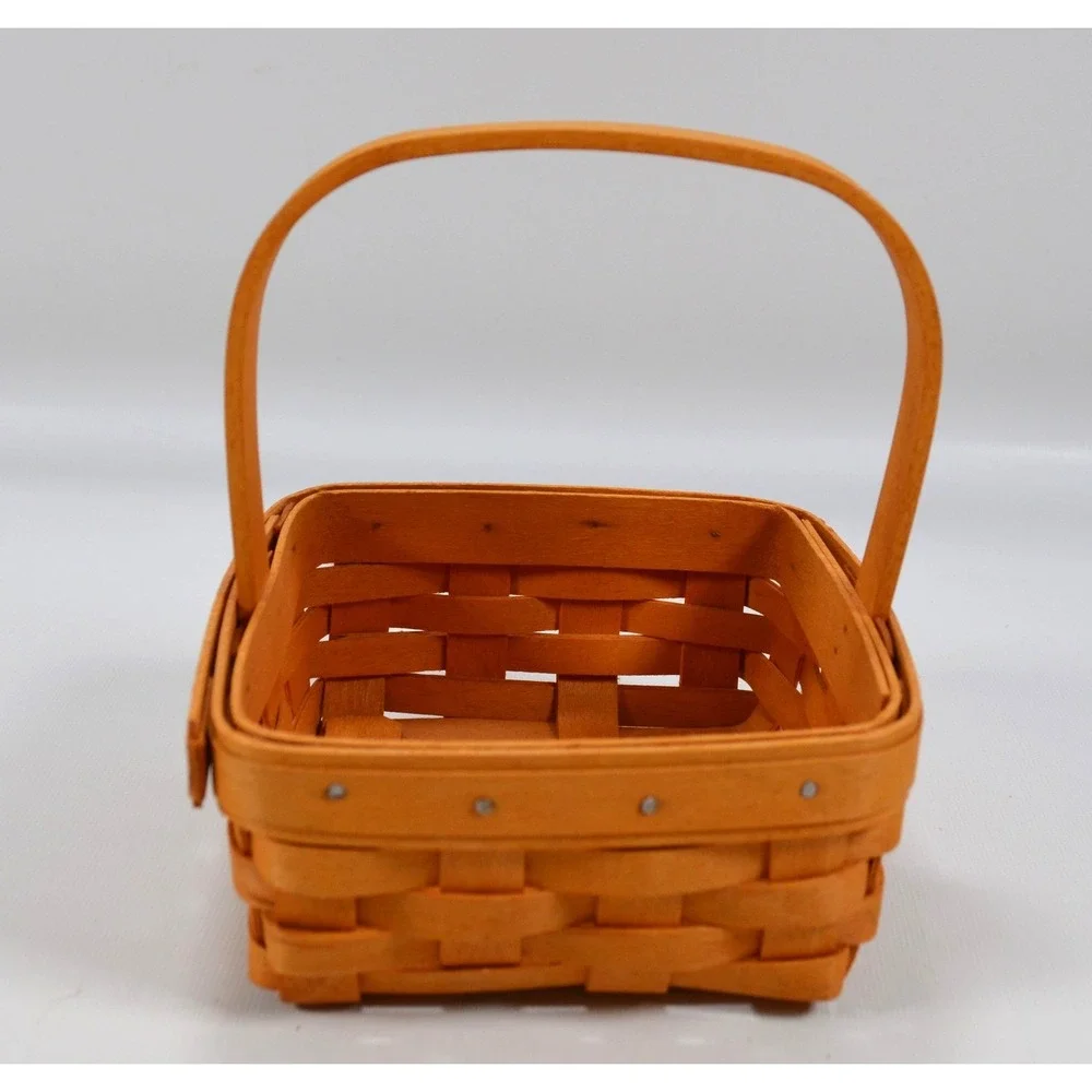 Longaberger 2001 Tarragon Basket Blue‎ Cloth Liner Clear Protector Single Handle